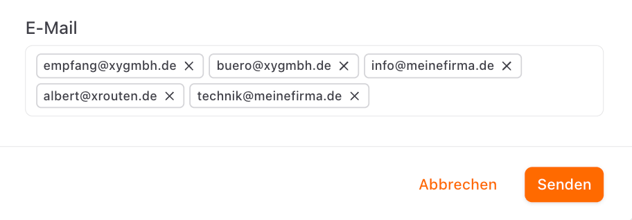 Multiple recipients for emails