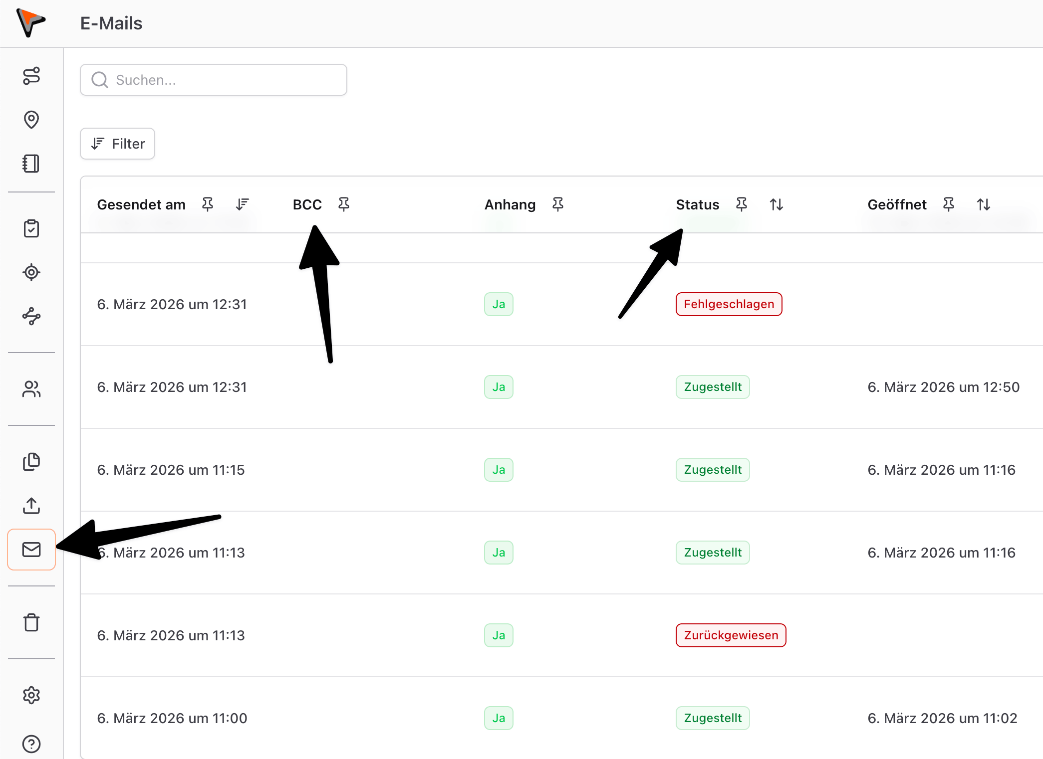 New overview for emails