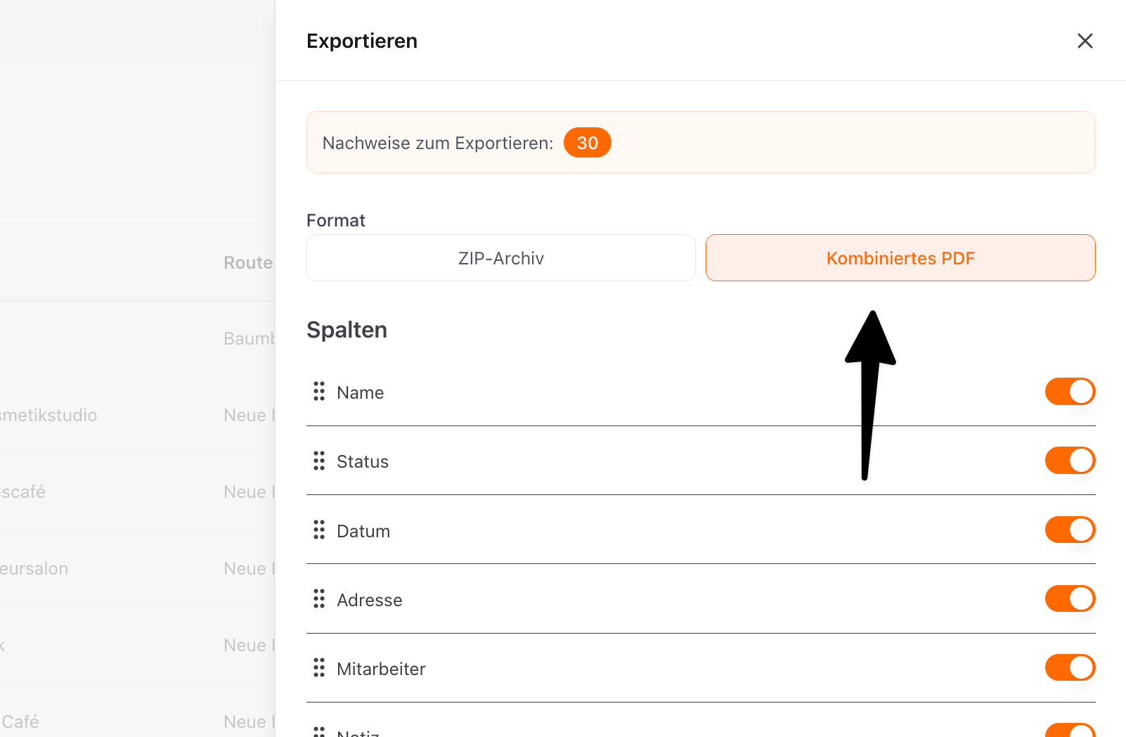 Improved PDF export