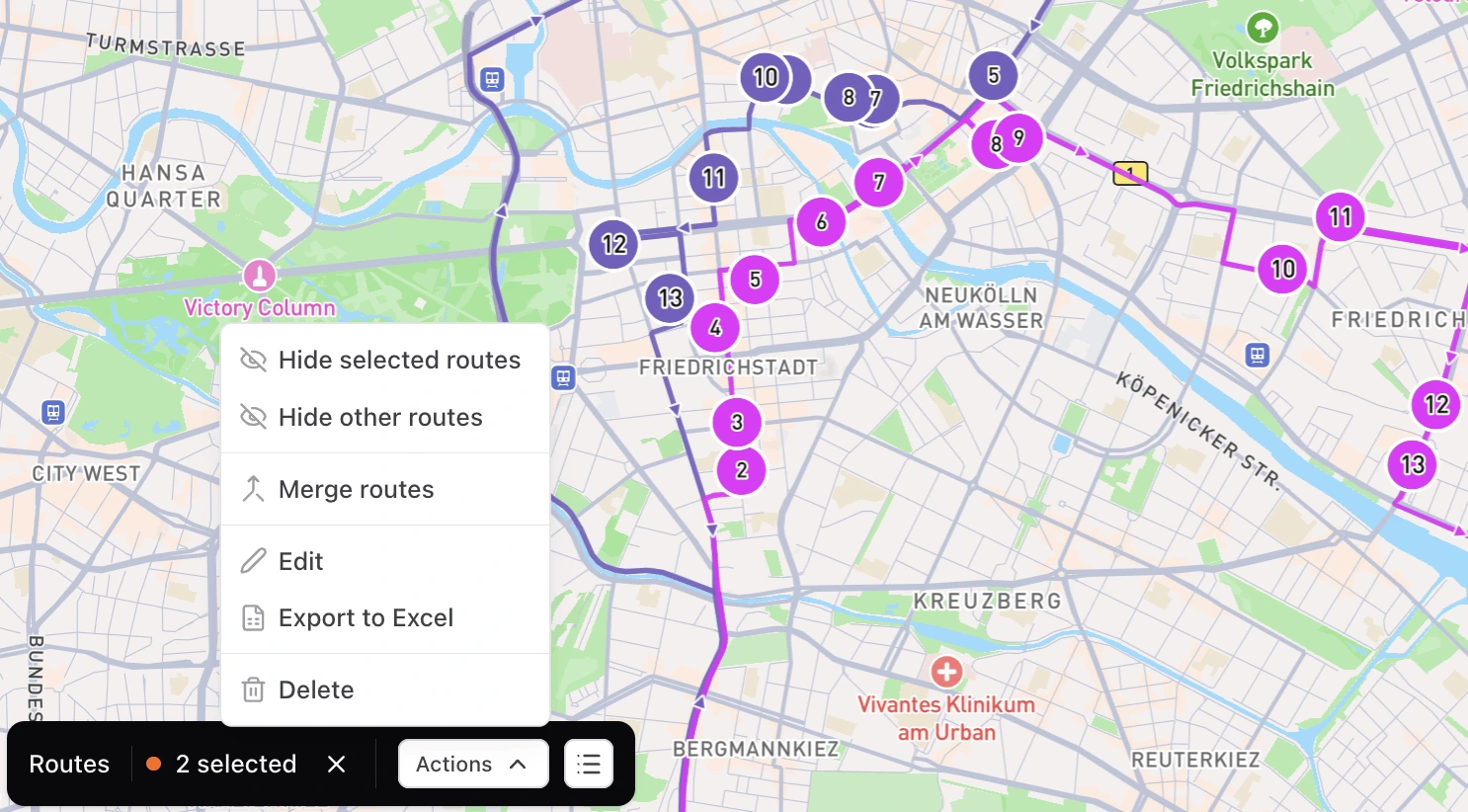 Routes samenvoegen