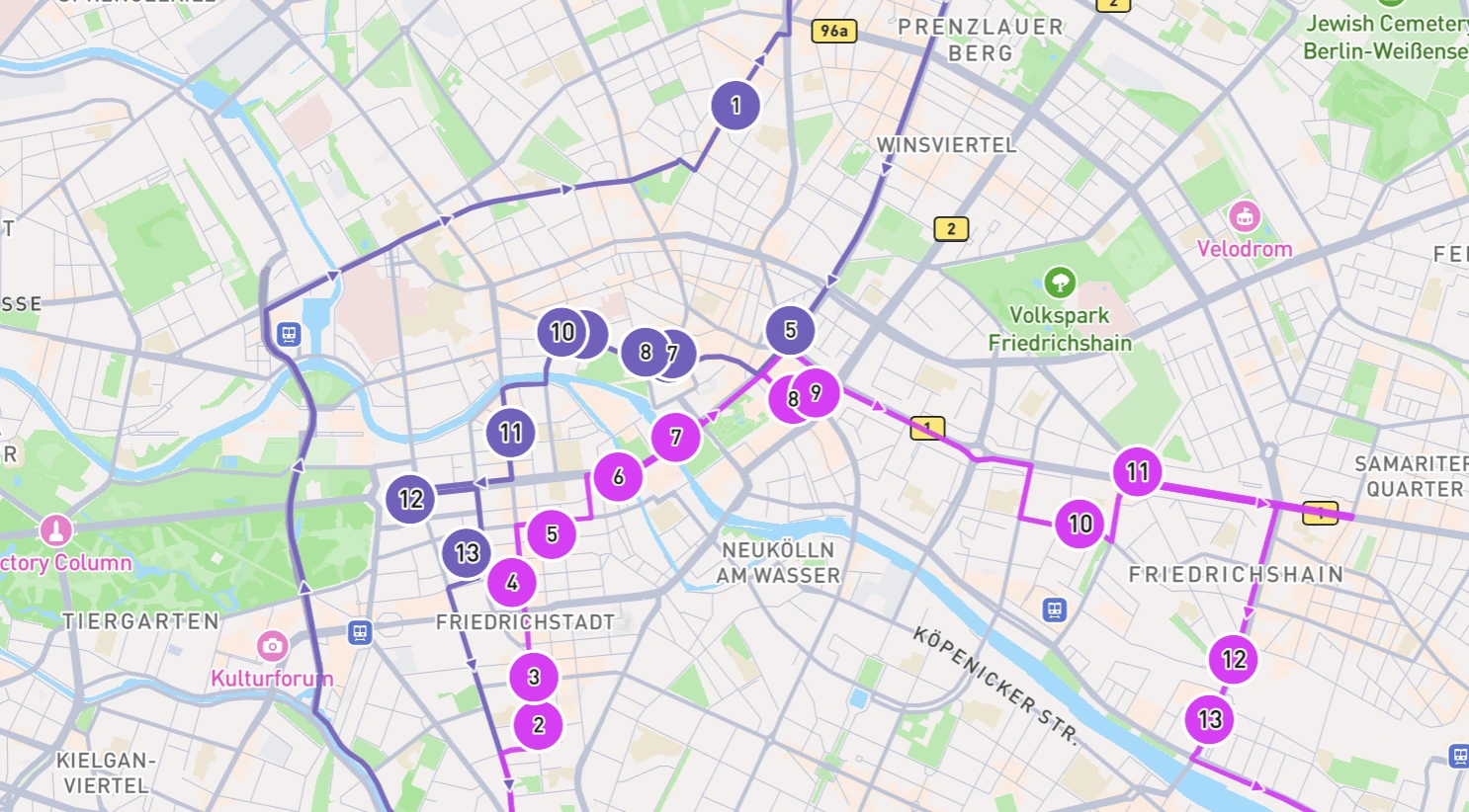 Routes splitsen